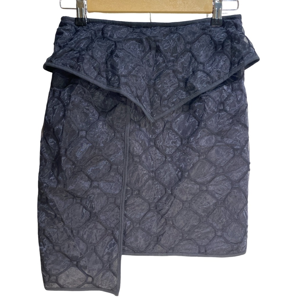 Lumiere Asymmetrical Quilted Mini Skirt Black Size S Avant Garde NWT Edgy S
